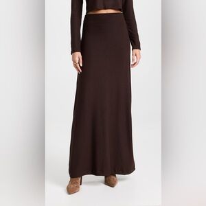 LESET Chocolate Brown Knit Maxi Skirt Small & Medium Like New